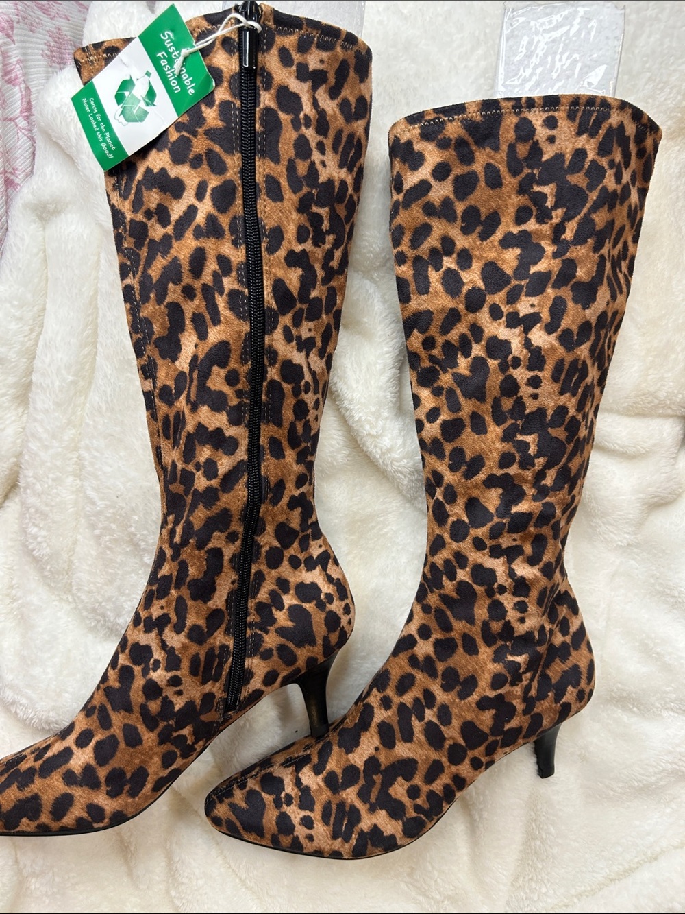 Impo Leopard Print Knee-High Boots - Brown & Black